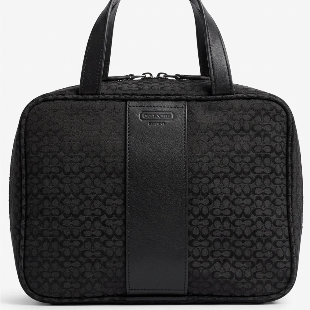 Y2K Coach Signature C black jacquard canvas cosmetic